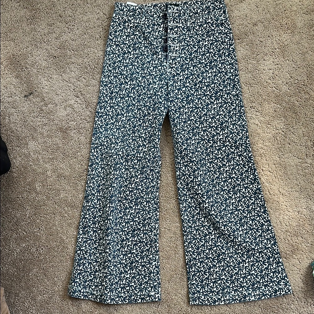 MOTHER Stylish Patterned Wide-Leg Pants